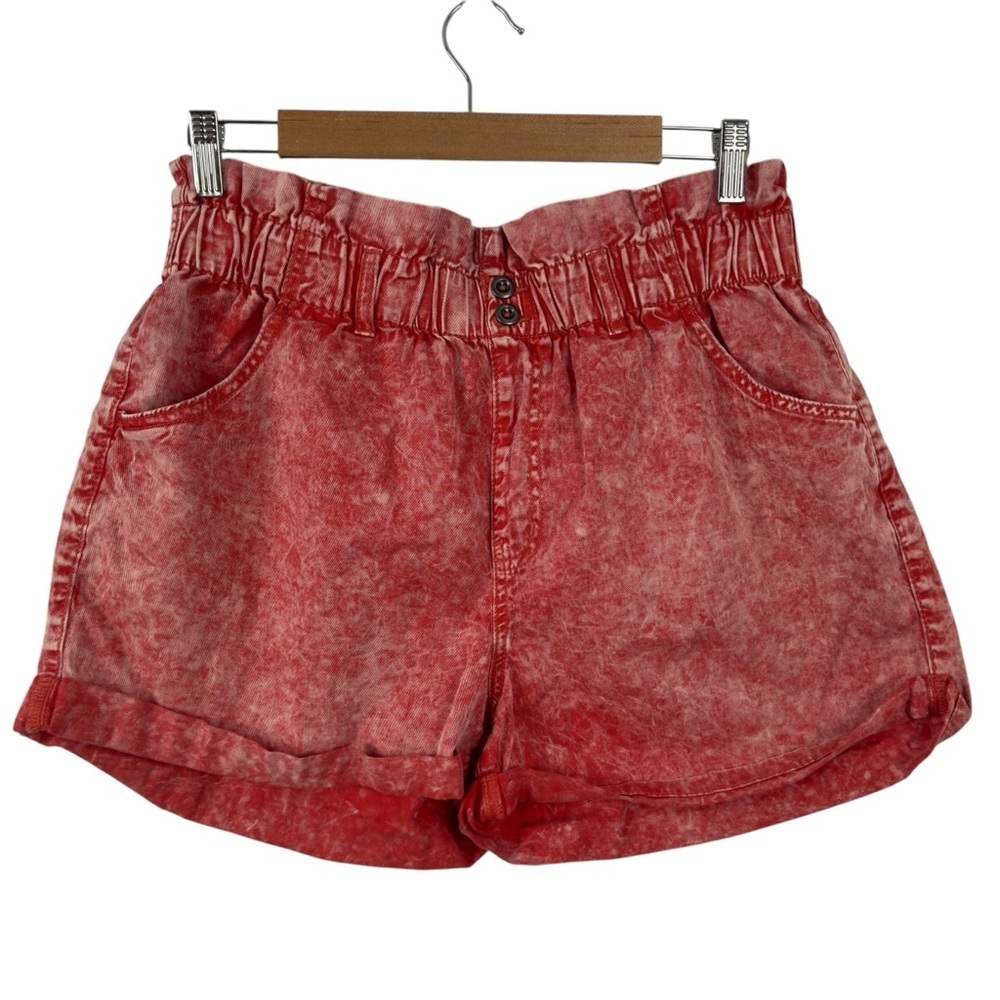 Wild Fable High -Rise Pull-On Paperbag Shorts Dark Orange Cuffed Summer Medium